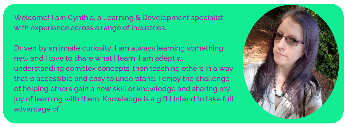 Welcome to Cynthia's Learning & Development Career website